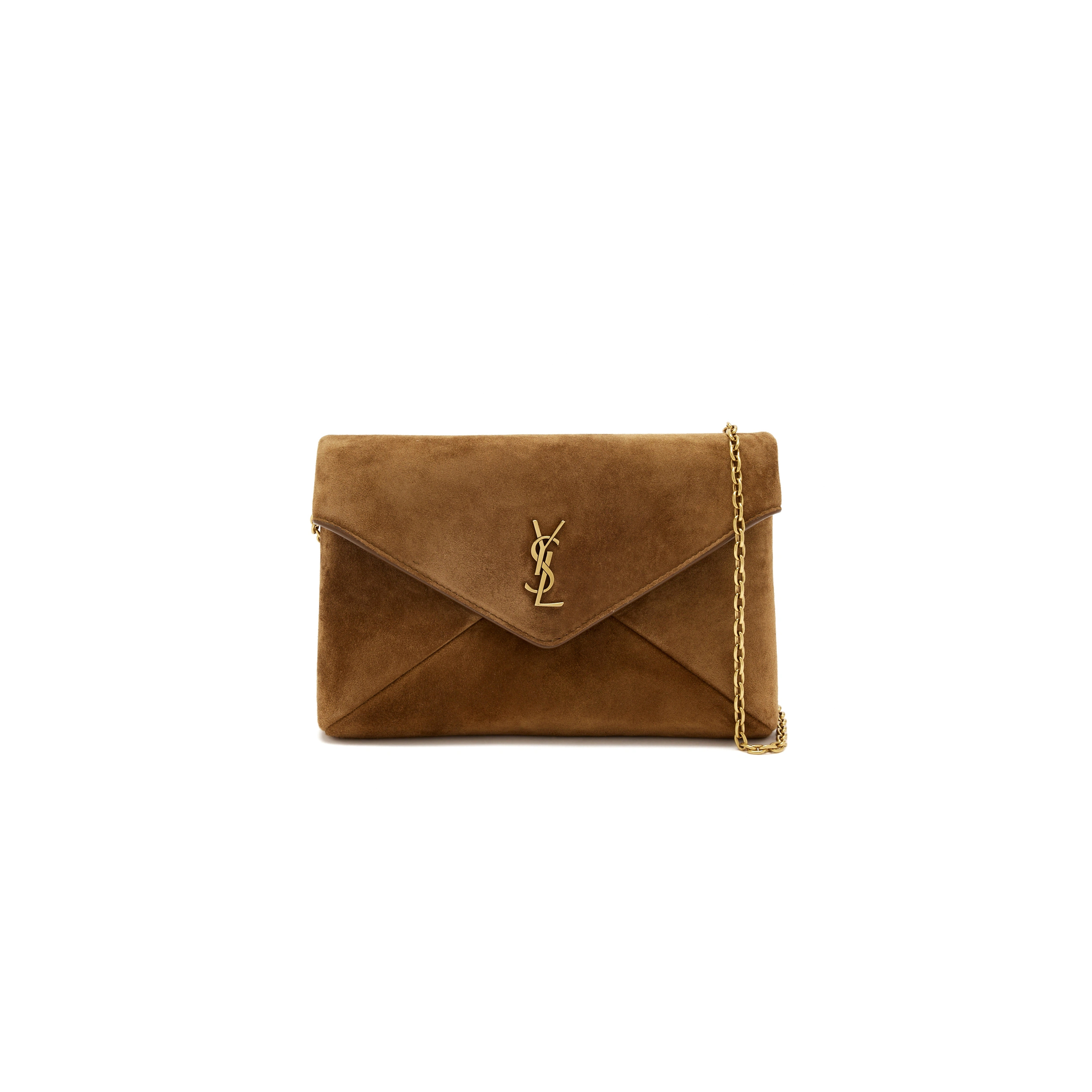 YSL CASSANDRE CHAIN POUCH IN SUEDE 819271 (19*12*3cm)